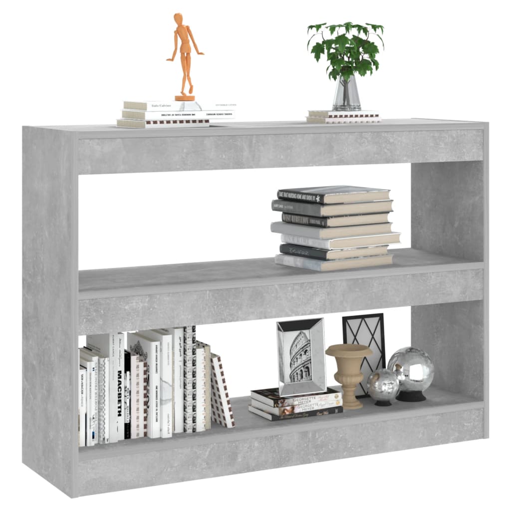 vidaXL Book Cabinet/Room Divider Concrete Gray 39.4"x11.8"x28.3"