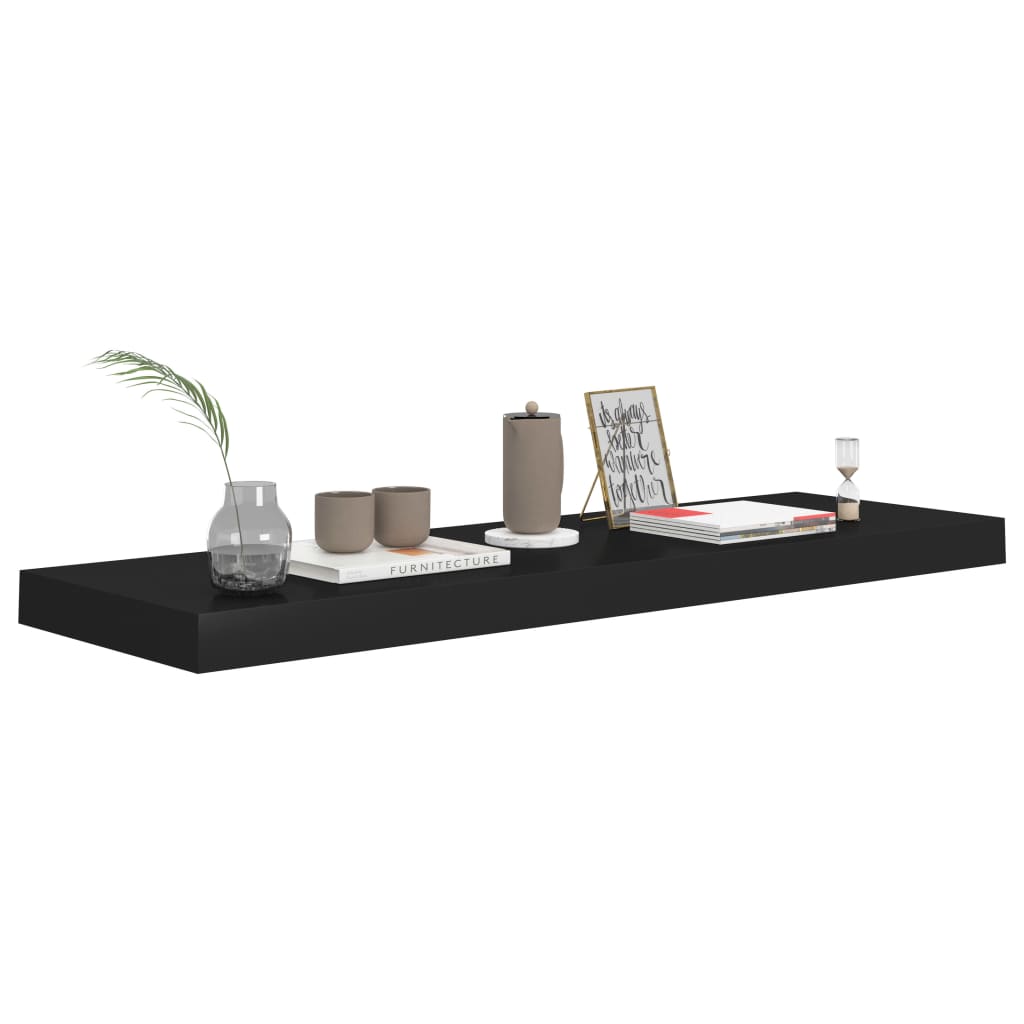 vidaXL Floating Wall Shelf Black 31.5"x9.3"x1.5" MDF