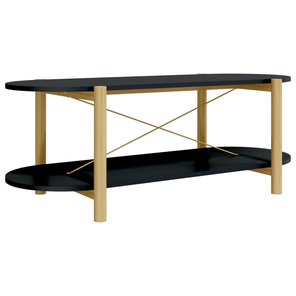 vidaXL Coffee Table Black 43.3"x18.9"x15.7" Engineered Wood