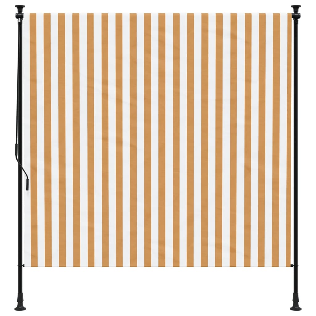 vidaXL Outdoor Roller Blind Orange and White 59.1"x106.3" Fabric&Steel