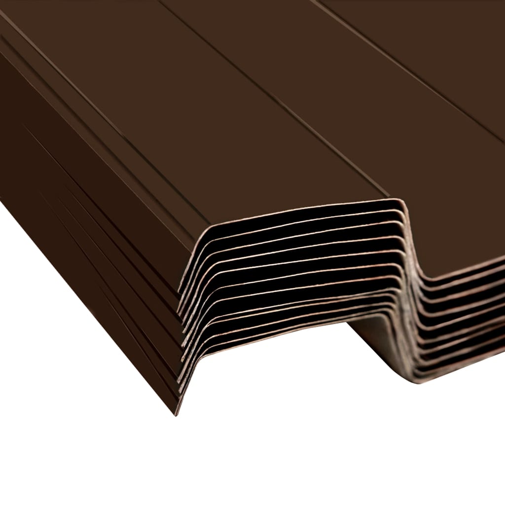 vidaXL Roof Panels 12 pcs Galvanized Steel Brown