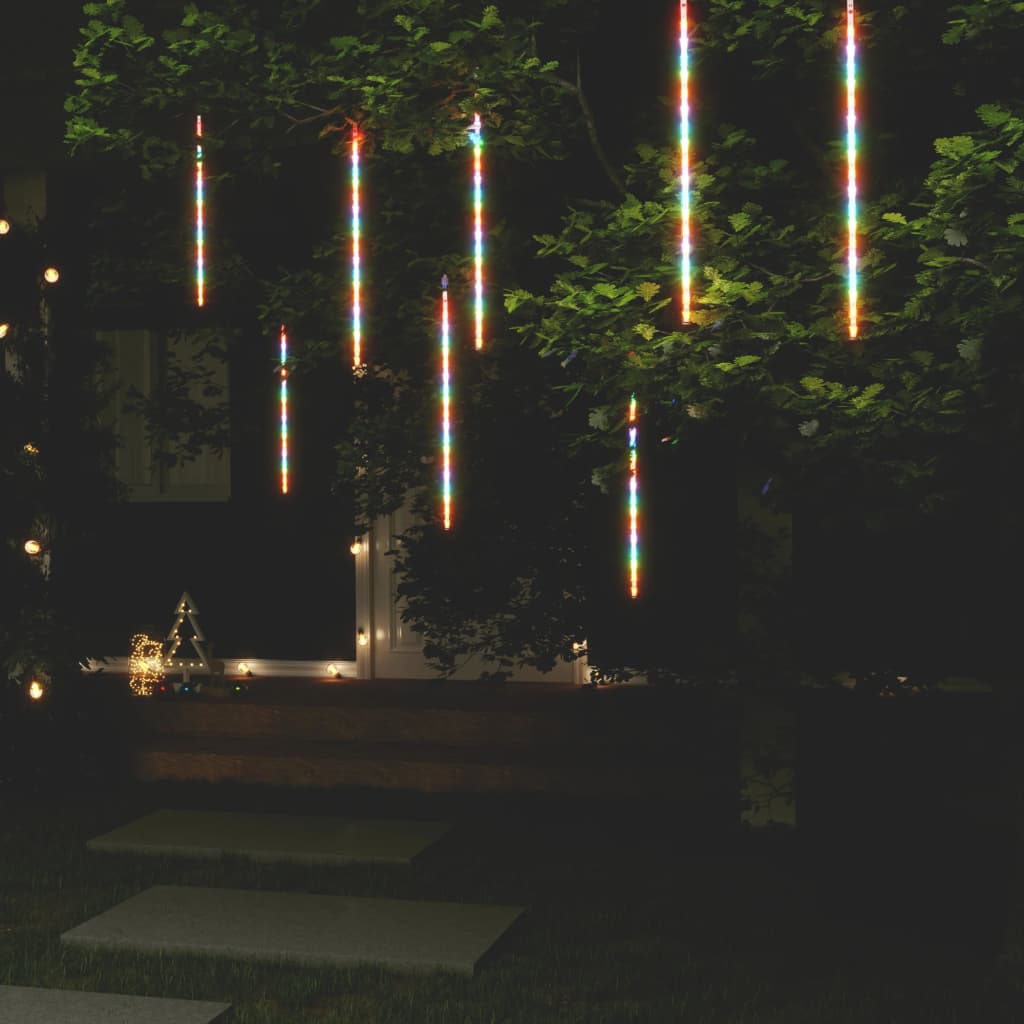 vidaXL Meteor Lights 8 pcs 19.7" Colorful 288 LEDs Indoor Outdoor