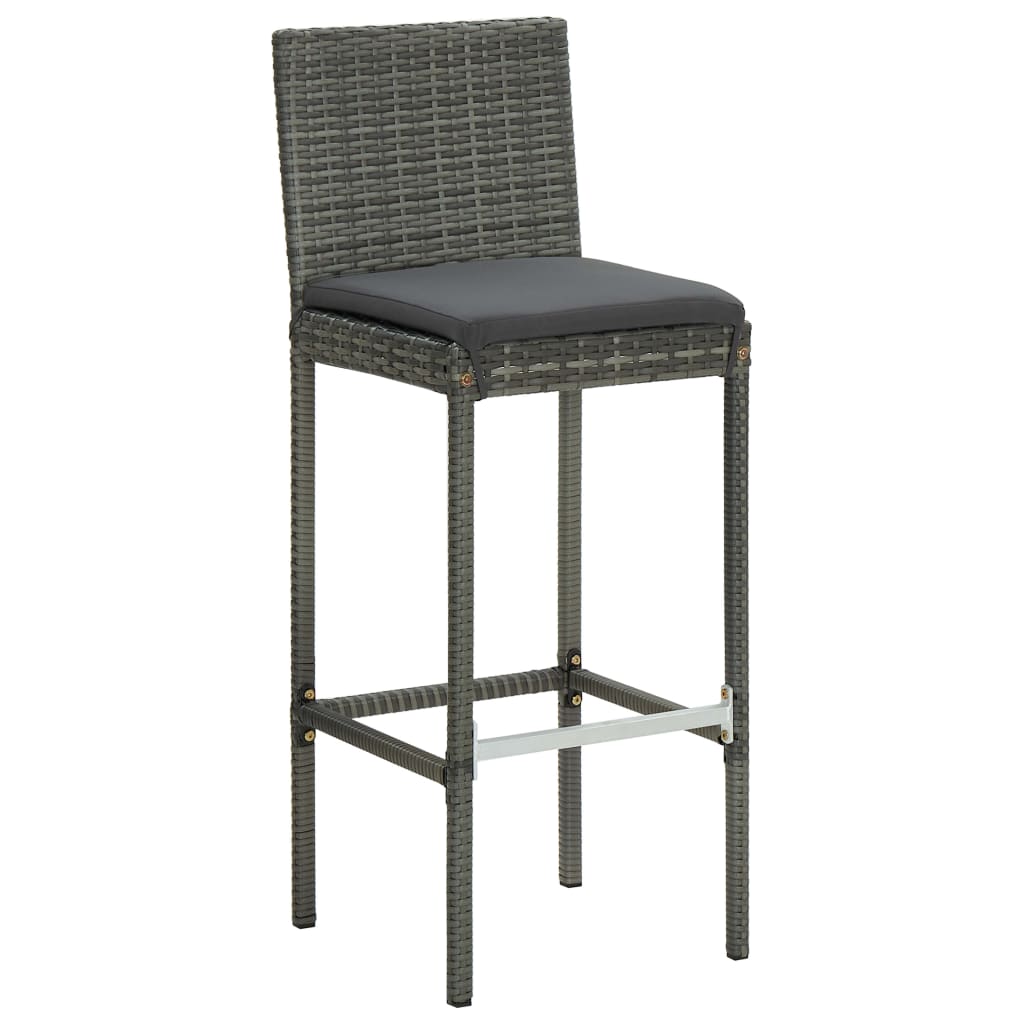 vidaXL 7 Piece Patio Bar Set with Cushions Gray