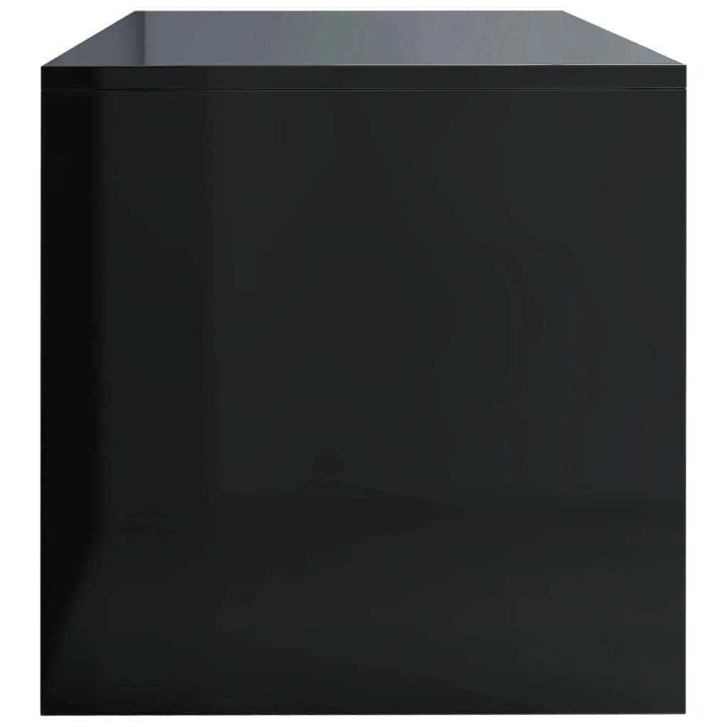 vidaXL TV Cabinet High Gloss Black 31.5"x15.7"x15.7" Engineered Wood