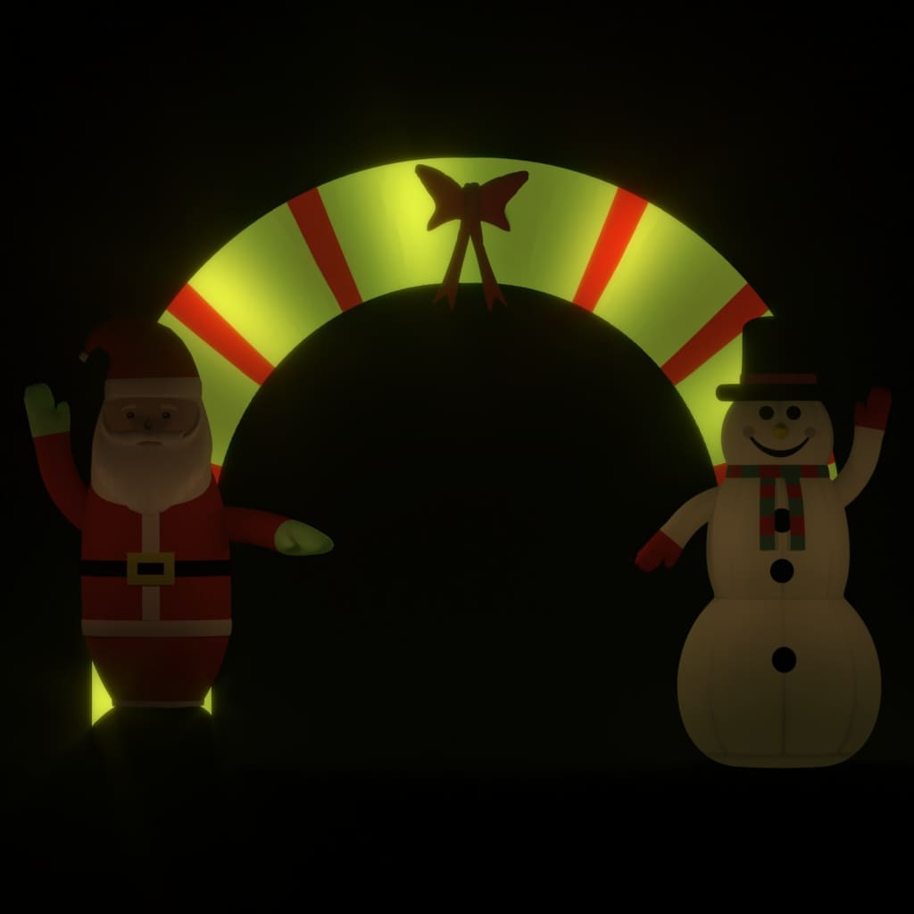 vidaXL Christmas Inflatable Santa & Snowman Arch Gate LED 106.3"