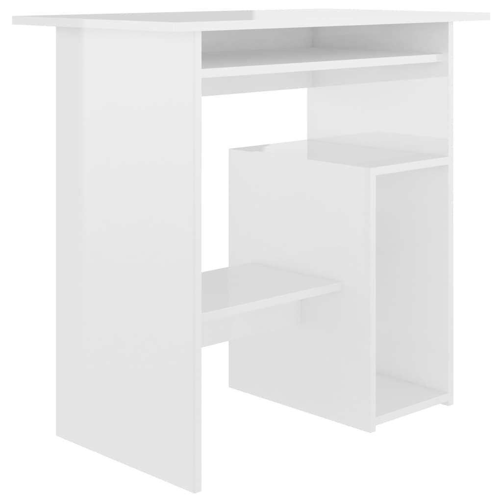 vidaXL Desk High Gloss White 31.5"x17.7"x29.1" Chipboard