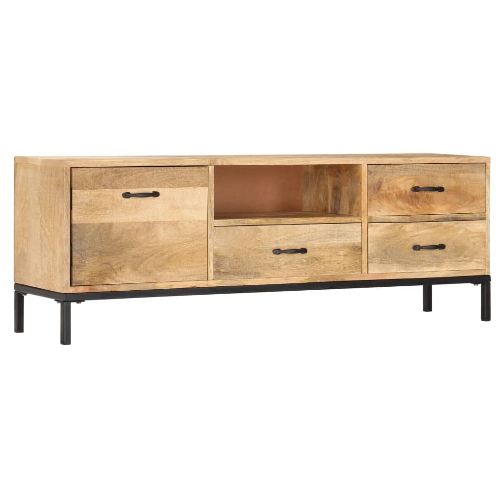 vidaXL TV Cabinet 51.2"x11.8"x17.7" Solid Mango Wood
