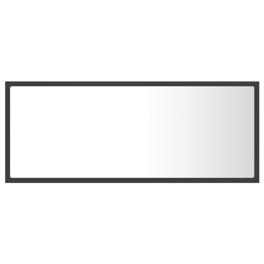 vidaXL LED Bathroom Mirror Gray 39.4"x3.3"x14.6" Chipboard