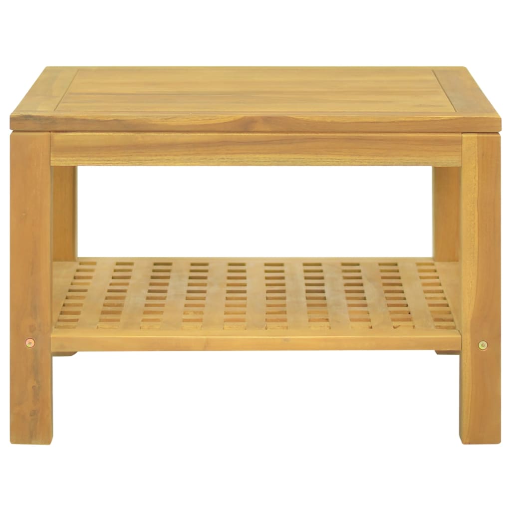 vidaXL Coffee Table 23.6"x23.6"x15.7" Solid Wood Teak