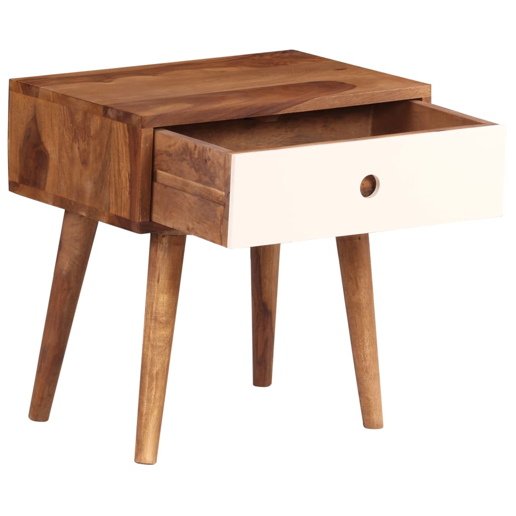 vidaXL Bedside Table Solid Sheesham Wood 17.7"x11.8"x17.7"