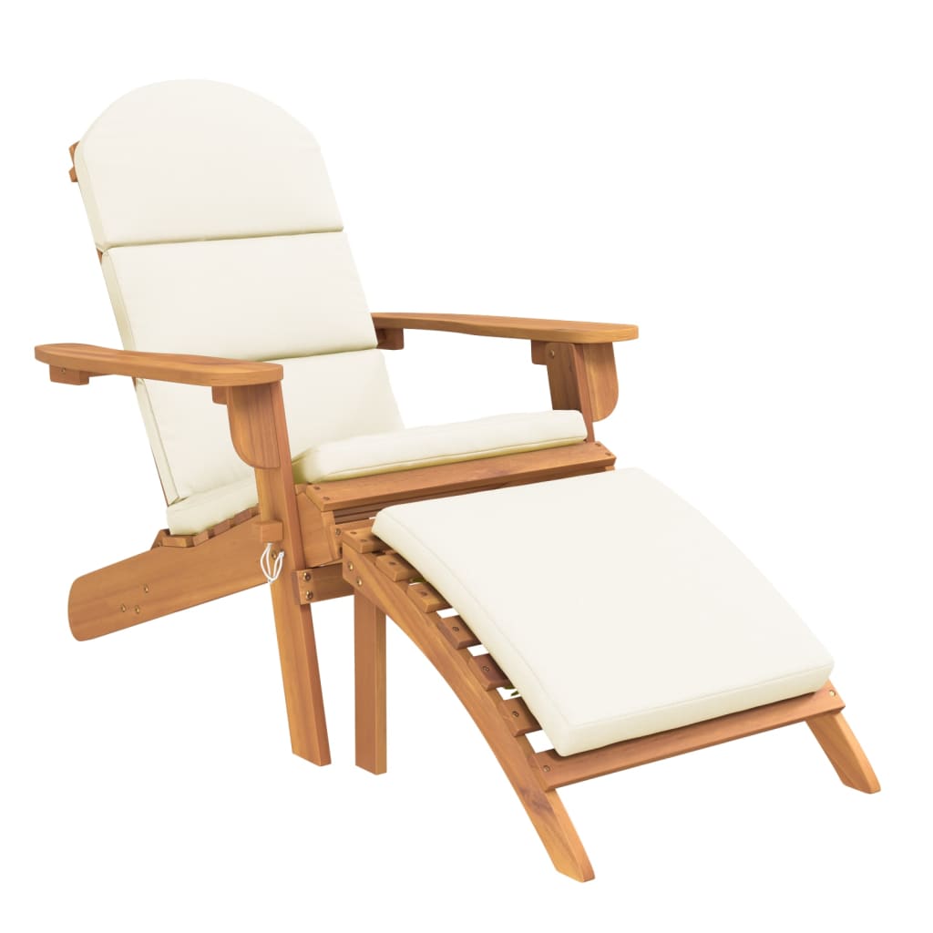 vidaXL Adirondack Patio Chair with Footrest Solid Wood Acacia