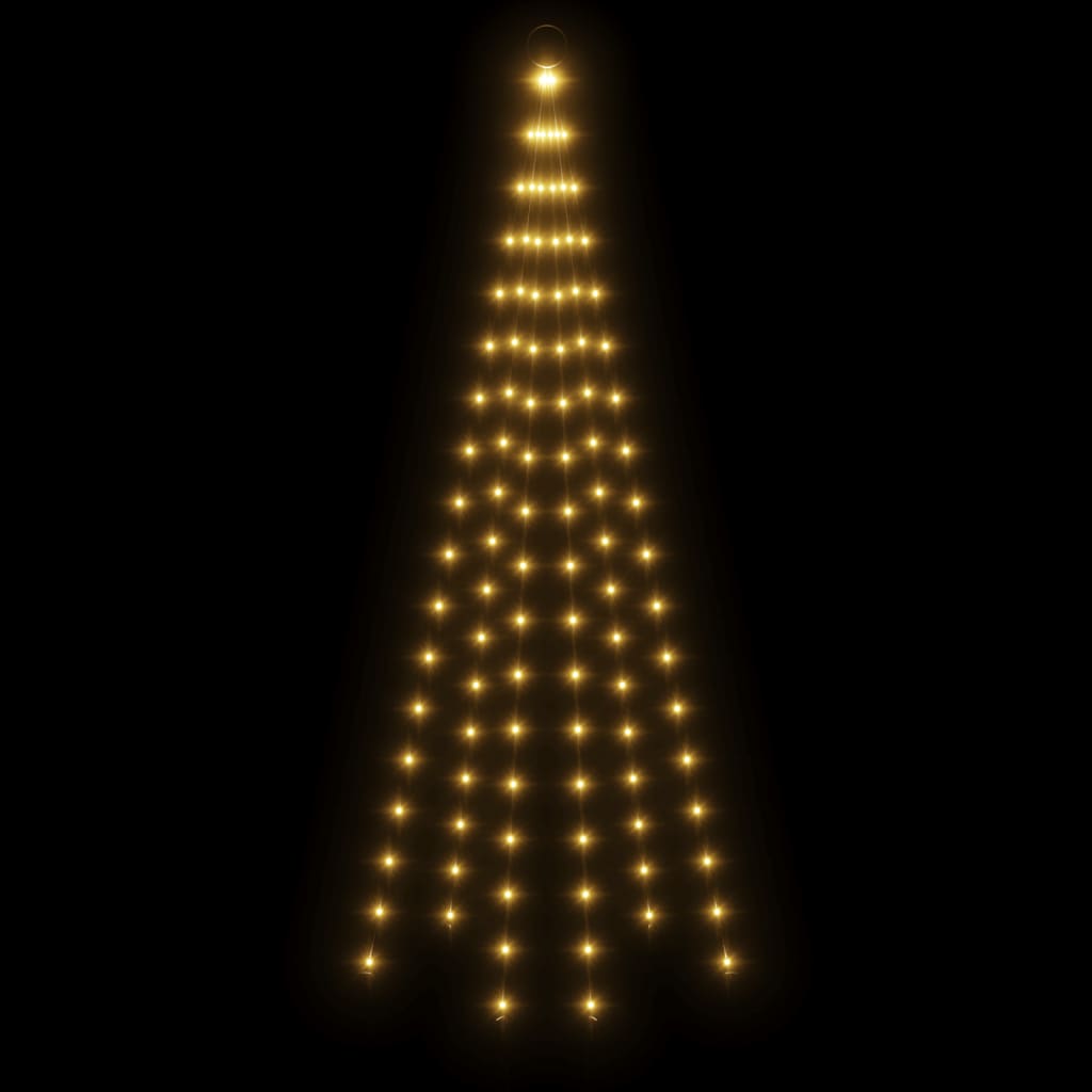 vidaXL Christmas Tree on Flagpole Warm White 108 LEDs 6 ft