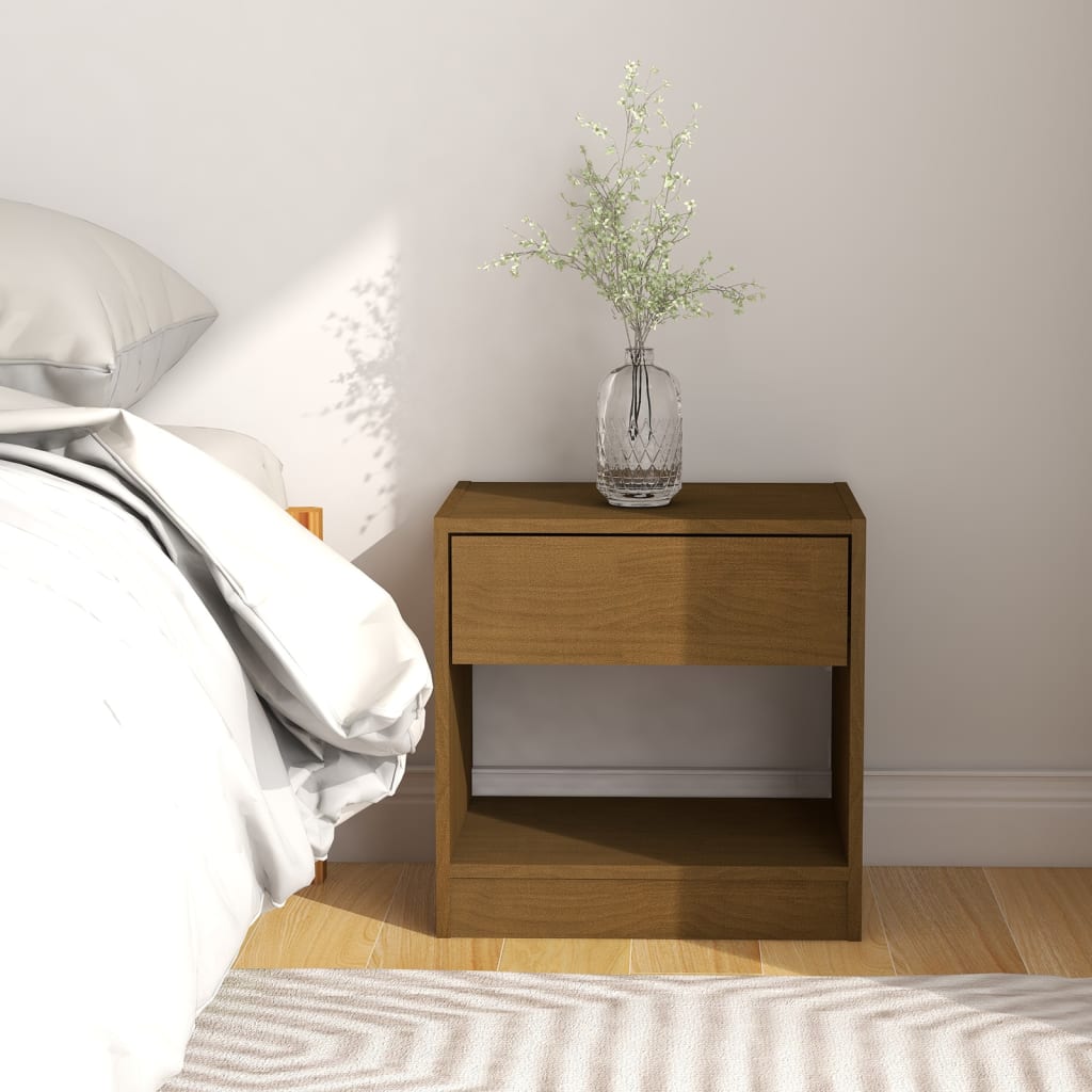 vidaXL Bedside Cabinets 2 pcs Honey Brown 15.7"x12.2"x15.7" Solid Wood Pine