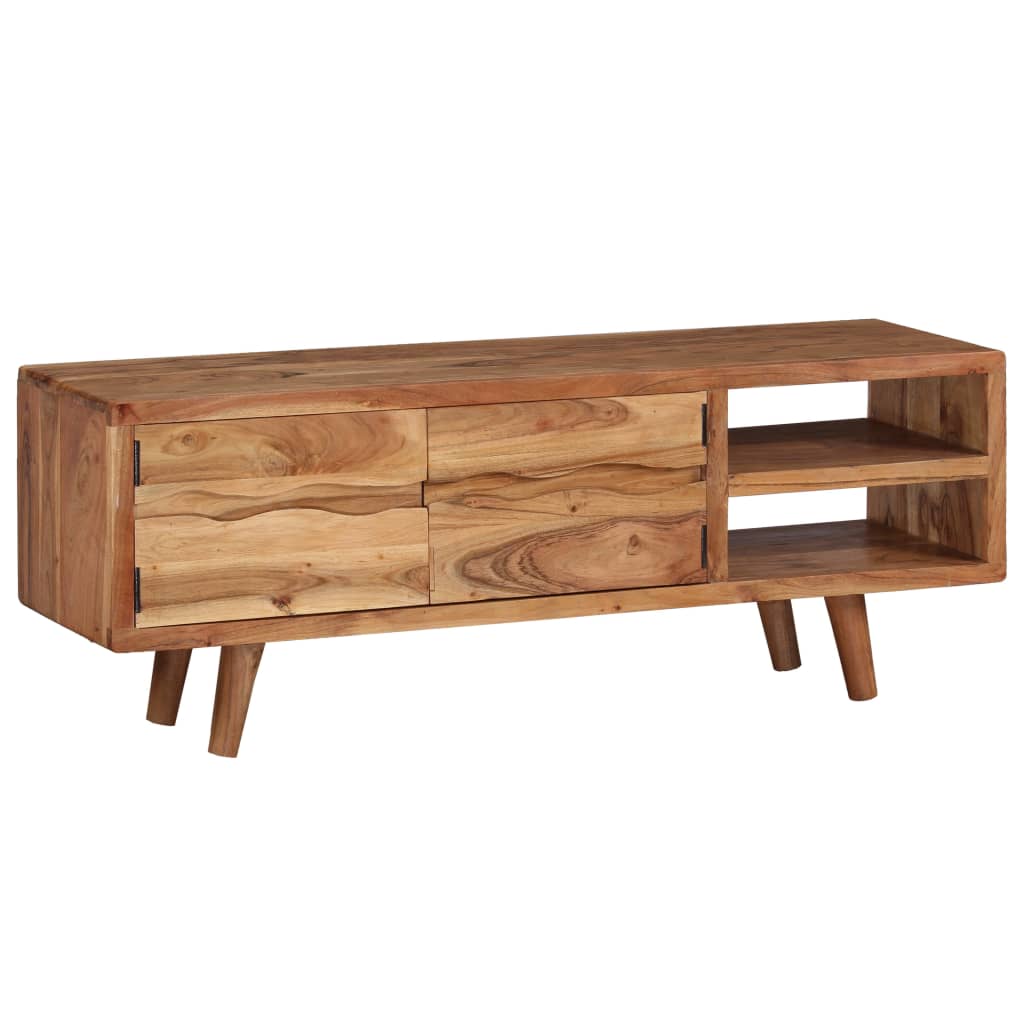 vidaXL TV Stand Solid Wood Acacia with Carved Doors 46.1"x11.8"x15.7"
