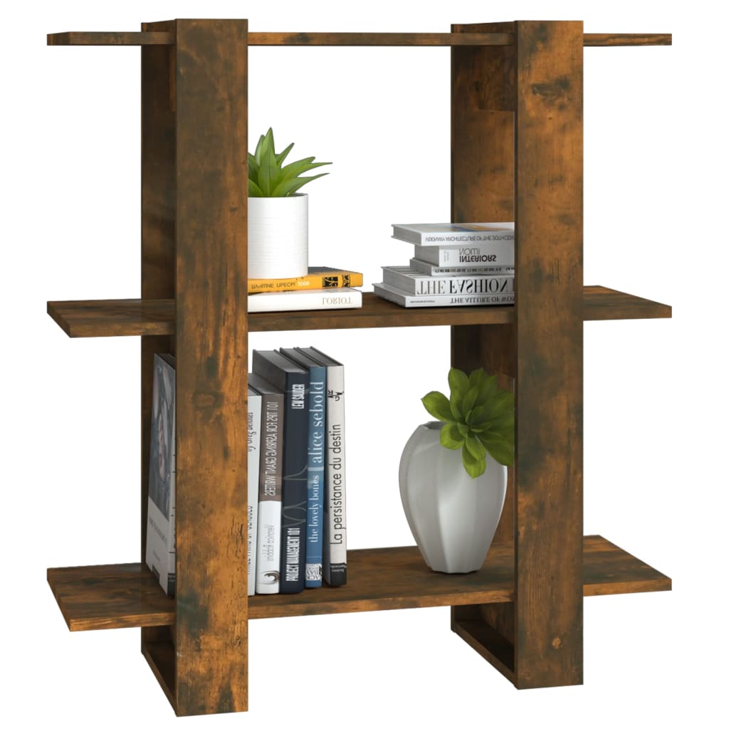 vidaXL Book Cabinet/Room Divider Smoked Oak 31.5"x11.8"x34.3"