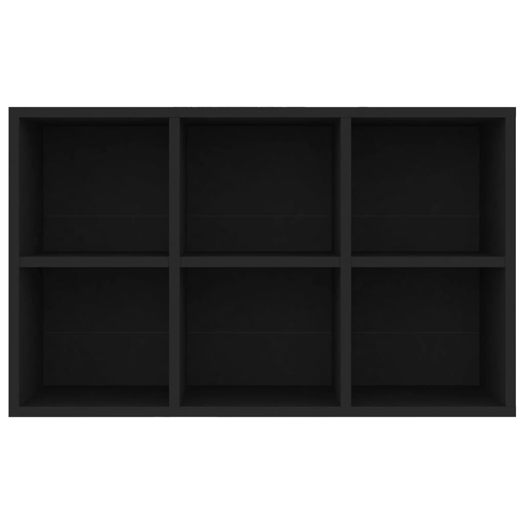 vidaXL Book Cabinet/Sideboard Black 26"x11.8"x38.5" Engineered Wood