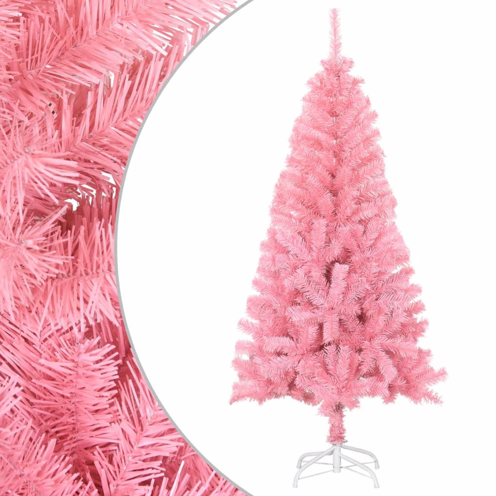vidaXL Artificial Christmas Tree with Stand Pink 4 ft PVC