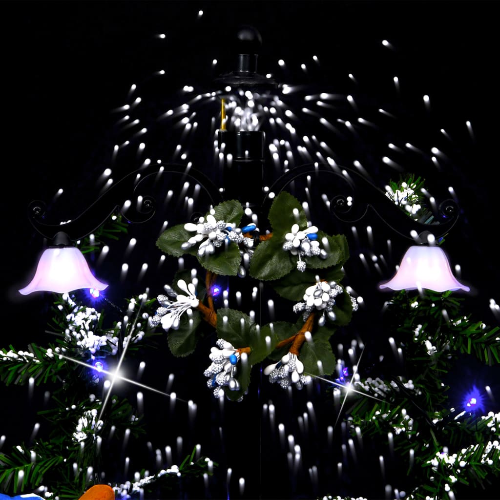 vidaXL Snowing Christmas Tree with Umbrella Base Blue 2 ft PVC