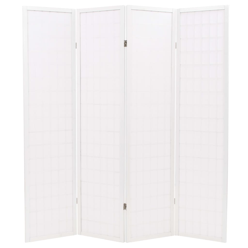 vidaXL Folding 4-Panel Room Divider Japanese Style 63"x66.9" White