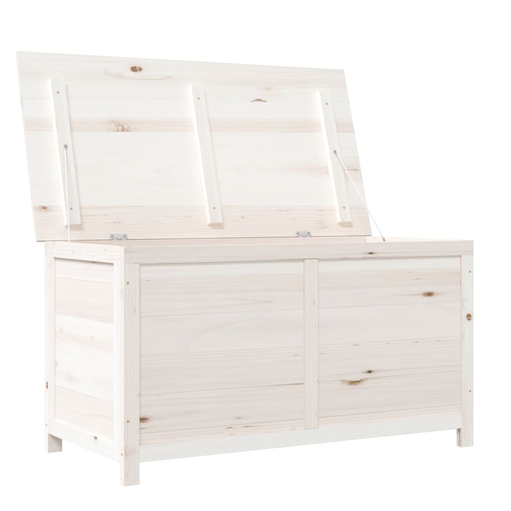 vidaXL Patio Cushion Box White 39.4"x19.7"x22" Solid Wood Fir