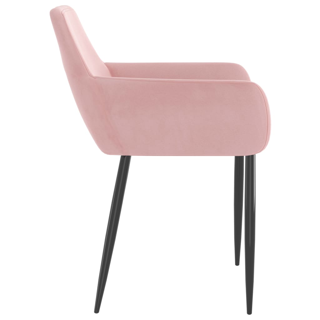 vidaXL Dining Chairs 4 pcs Pink Velvet