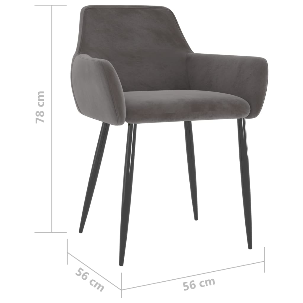 vidaXL Dining Chairs 6 pcs Dark Gray Velvet
