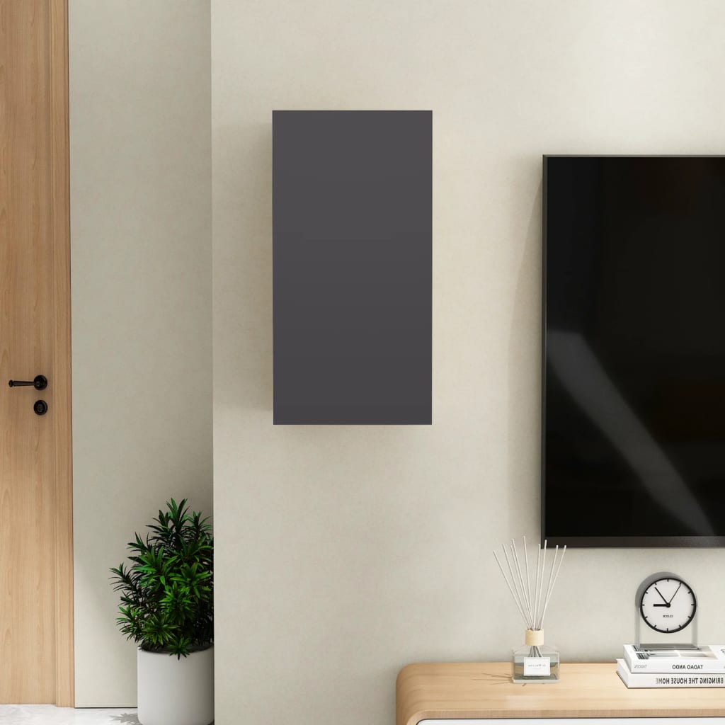 vidaXL TV Stand Gray 12"x11.8"x23.6" Engineered Wood