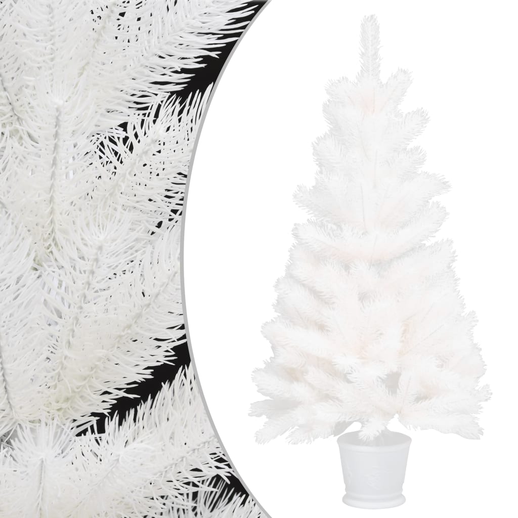 vidaXL Artificial Christmas Tree with LEDs White 35.4"
