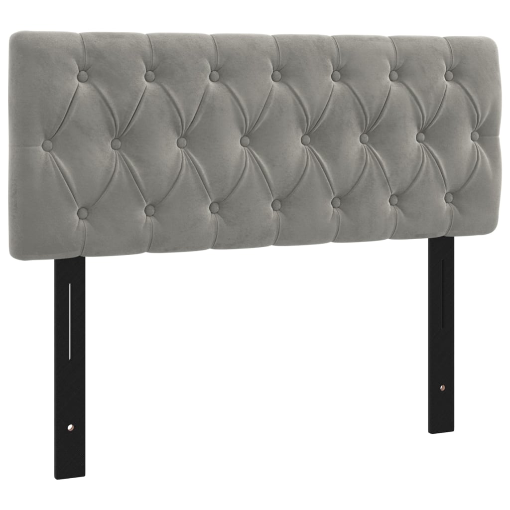 vidaXL LED Headboard Light Gray 39.4"x2.8"x30.7"/34.6" Velvet