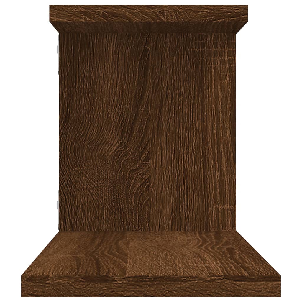 vidaXL Wall-Mounted TV Shelf Brown Oak 49.2"x7.1"x9.1" Engineered Wood