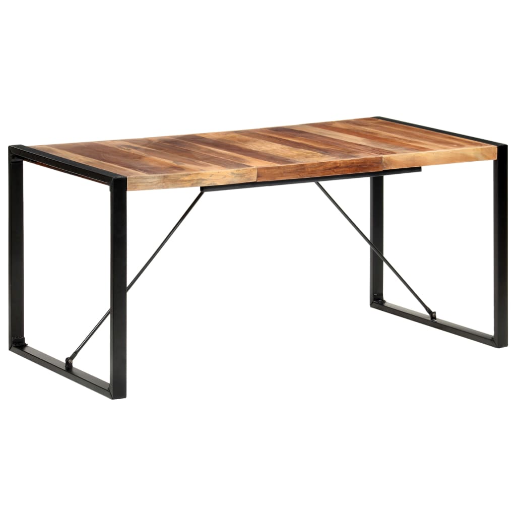 vidaXL Dining Table 63"x31.5"x29.5" Solid Wood with Sheesham Finish