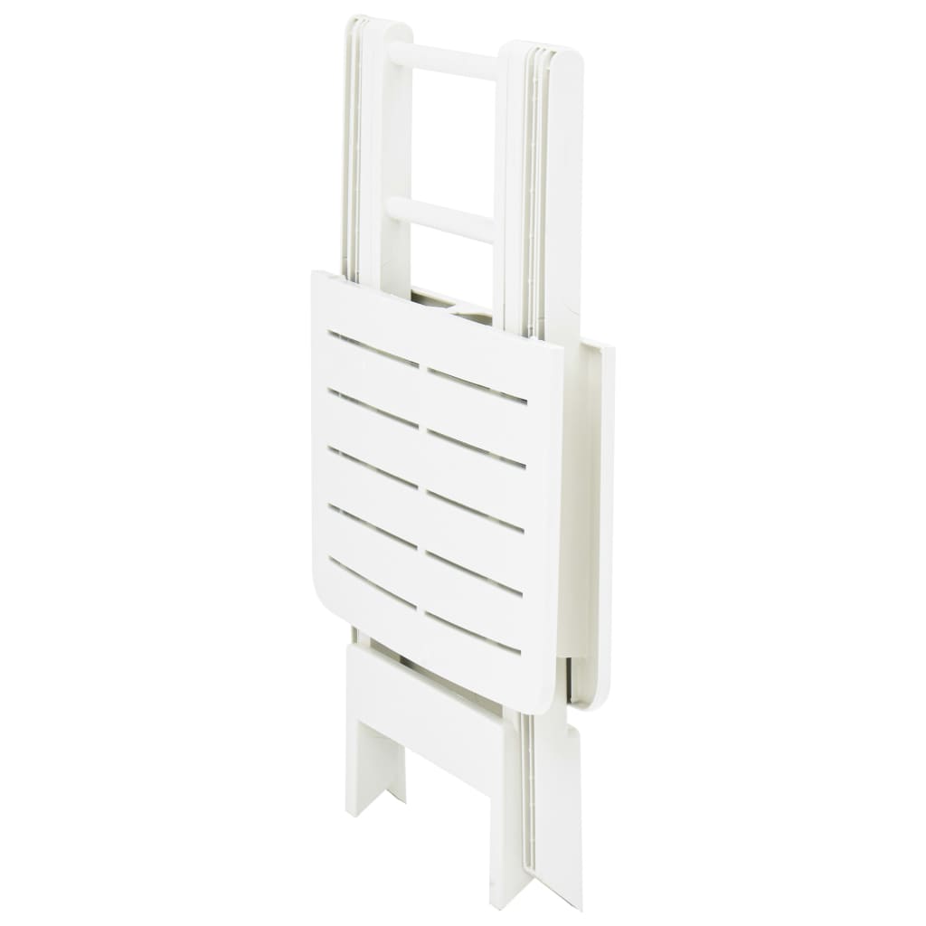 vidaXL Folding Patio Table White 31.1"x28.3"x27.6" Plastic