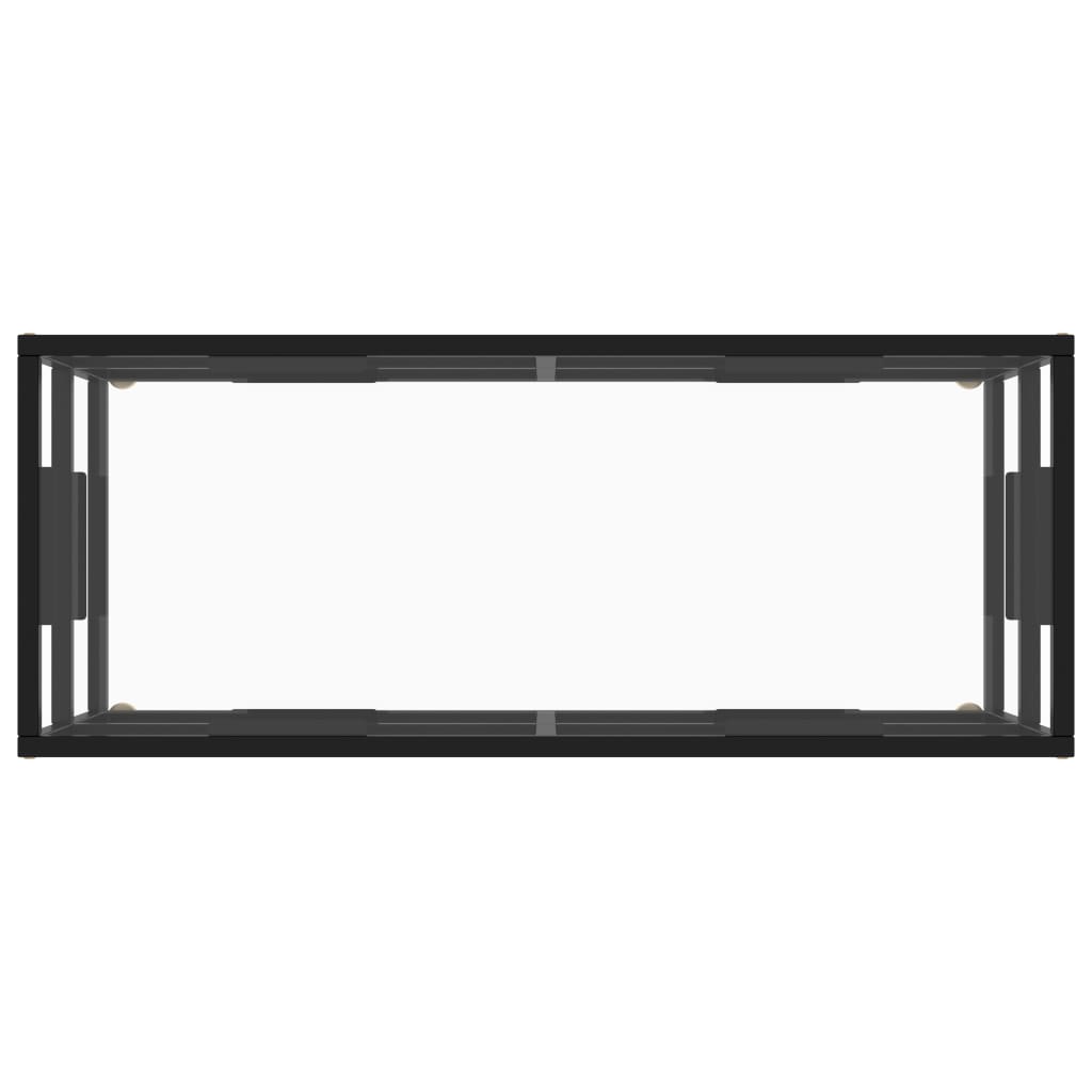 vidaXL TV Cabinet Black with Tempered Glass 39.4"x15.7"x15.7"