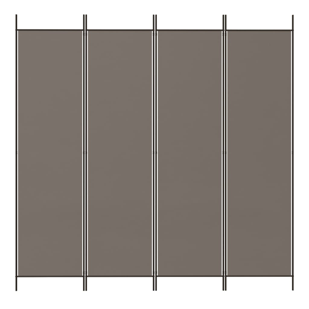vidaXL 4-Panel Room Divider Anthracite 78.7"x86.6" Fabric