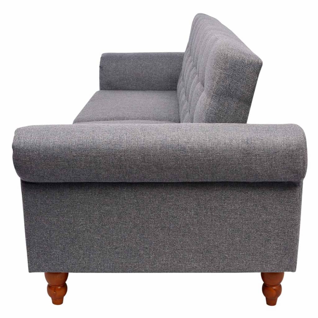 vidaXL Convertible Sofa Bed Fabric Gray