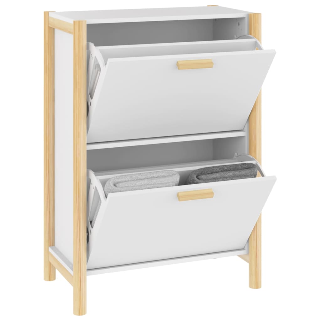 vidaXL Shoe Cabinet White 22.6"x13"x31.5" Engineered Wood