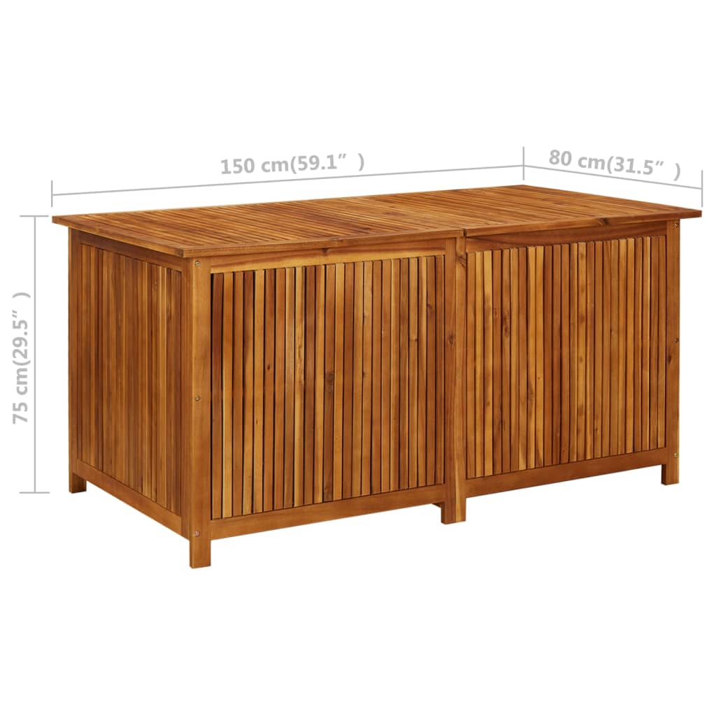 vidaXL Patio Storage Box 59"x31.4"x29.5" Solid Acacia Wood