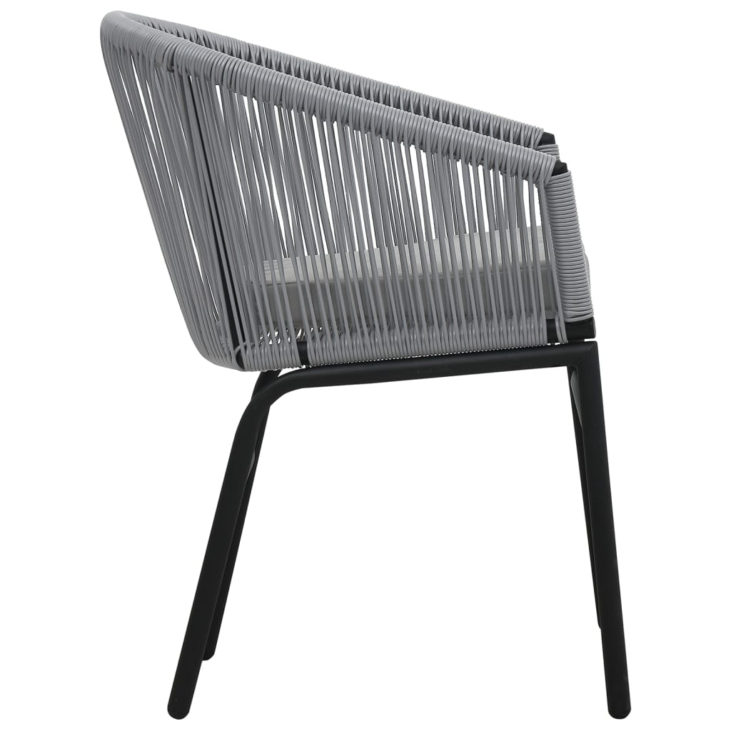 vidaXL Patio Chairs 2 pcs Anthracite PVC Rattan