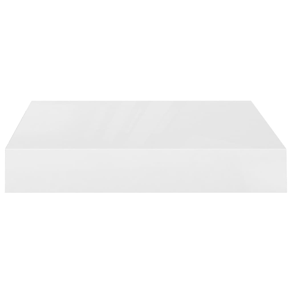 vidaXL Floating Wall Shelf High Gloss White 9.1"x9.3"x1.5" MDF