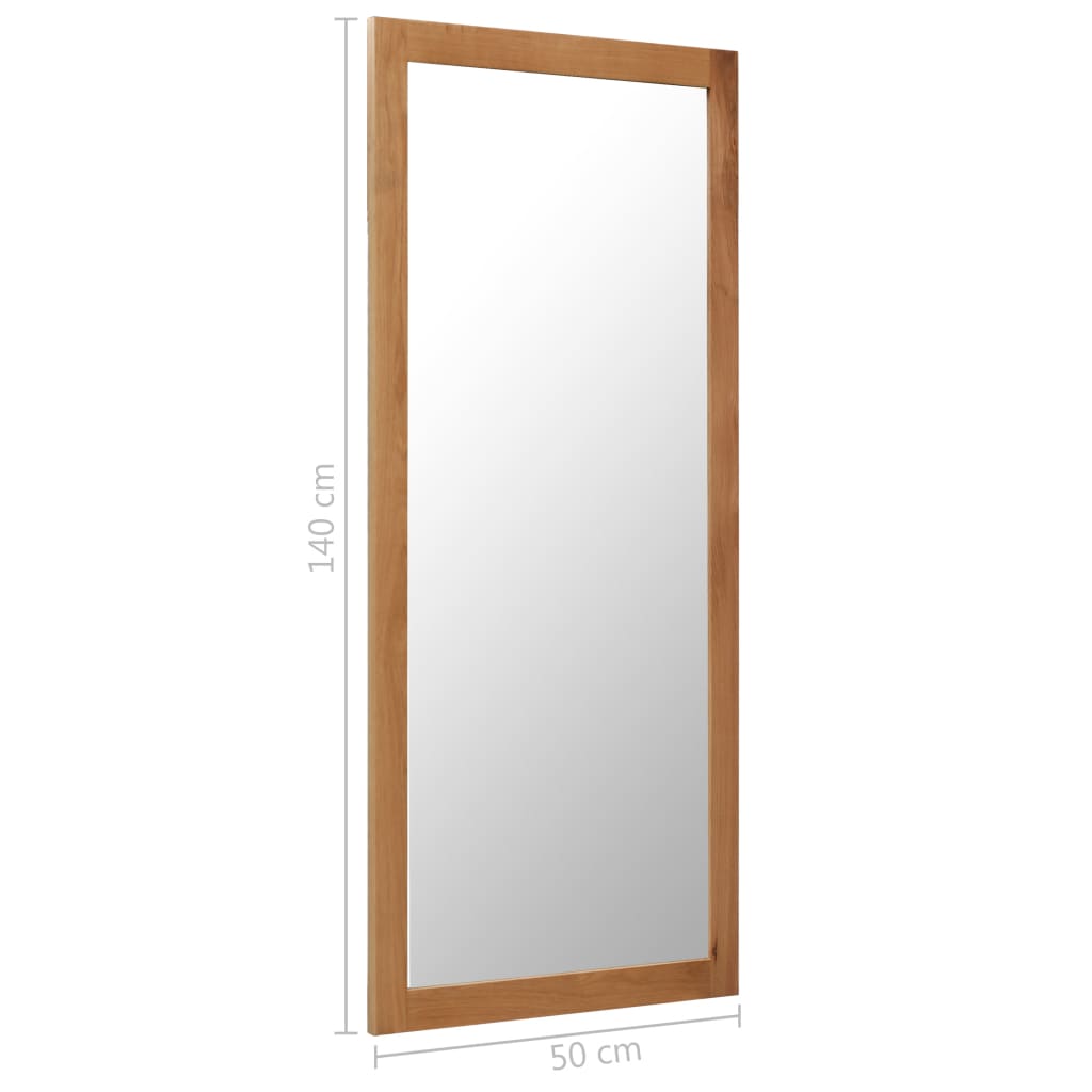 vidaXL Mirror 19.7"x55.1" Solid Oak Wood
