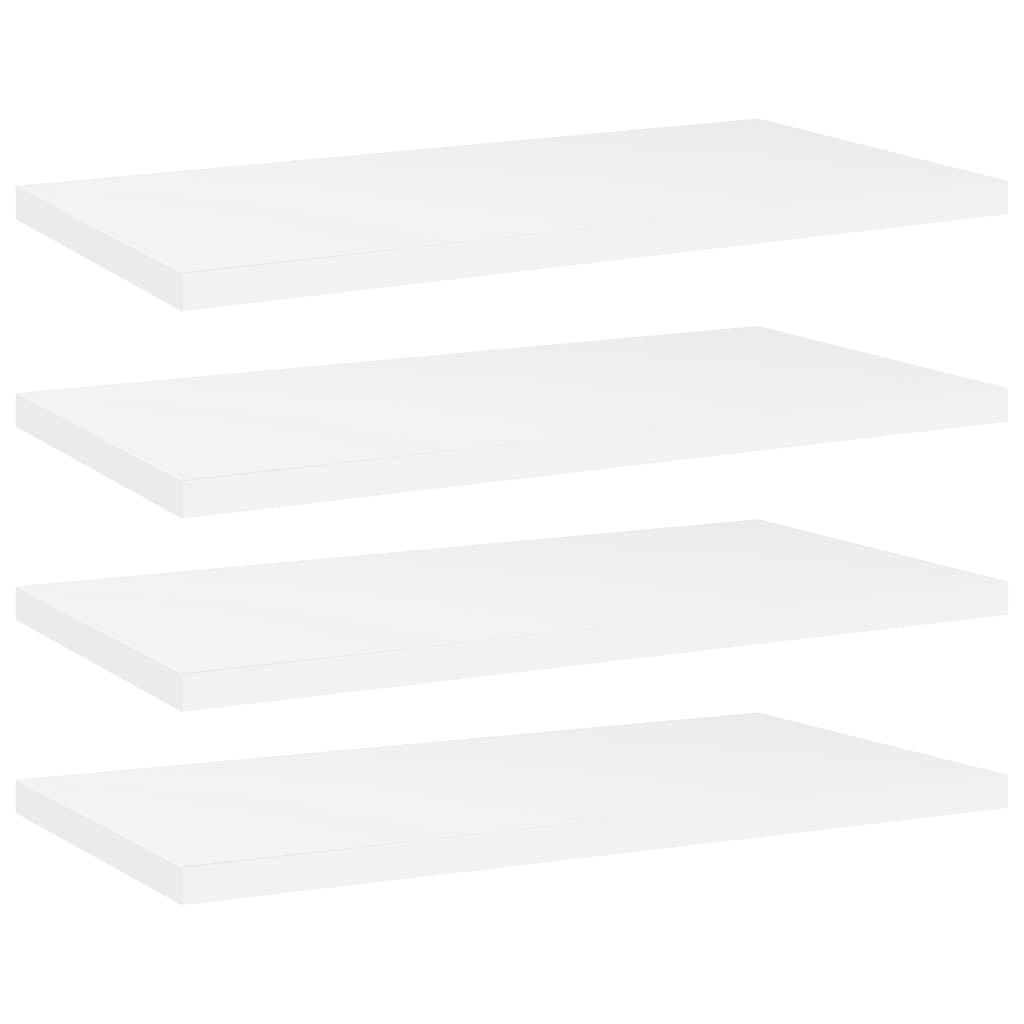 vidaXL Bookshelf Boards 4 pcs White 15.7"x7.9"x0.6" Chipboard