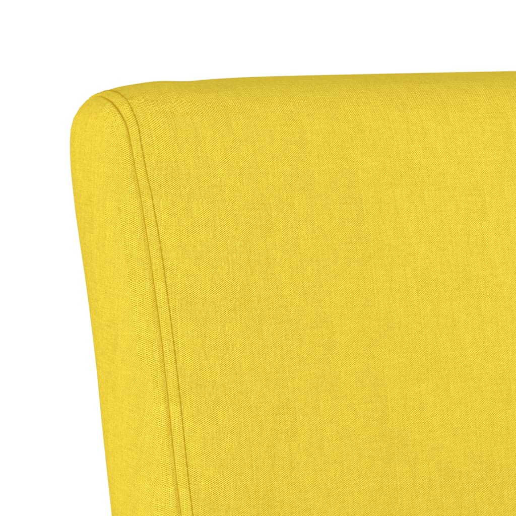 vidaXL Slipper Chair Light Yellow Fabric