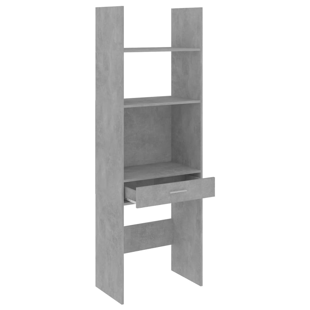 vidaXL Book Cabinet Concrete Gray 23.6"x13.8"x70.9" Chipboard