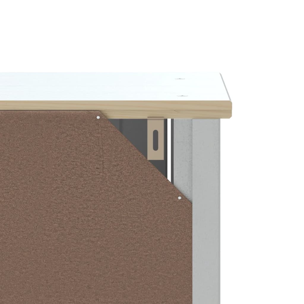 vidaXL Bathroom Cabinet BERG White 15.7"x13.4"x43.3" Solid Wood Pine