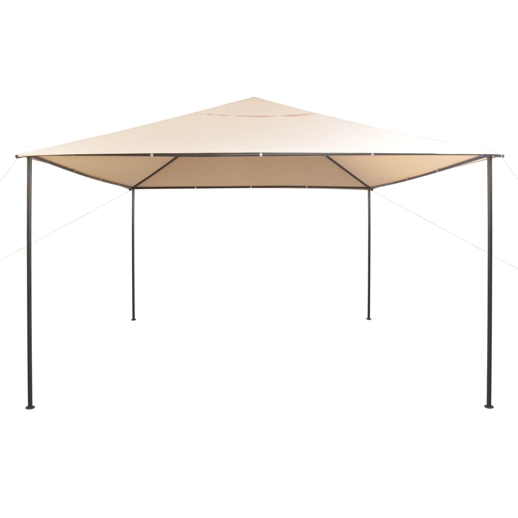 vidaXL Gazebo Pavilion Tent Canopy 157.5"x157.5" Steel Beige