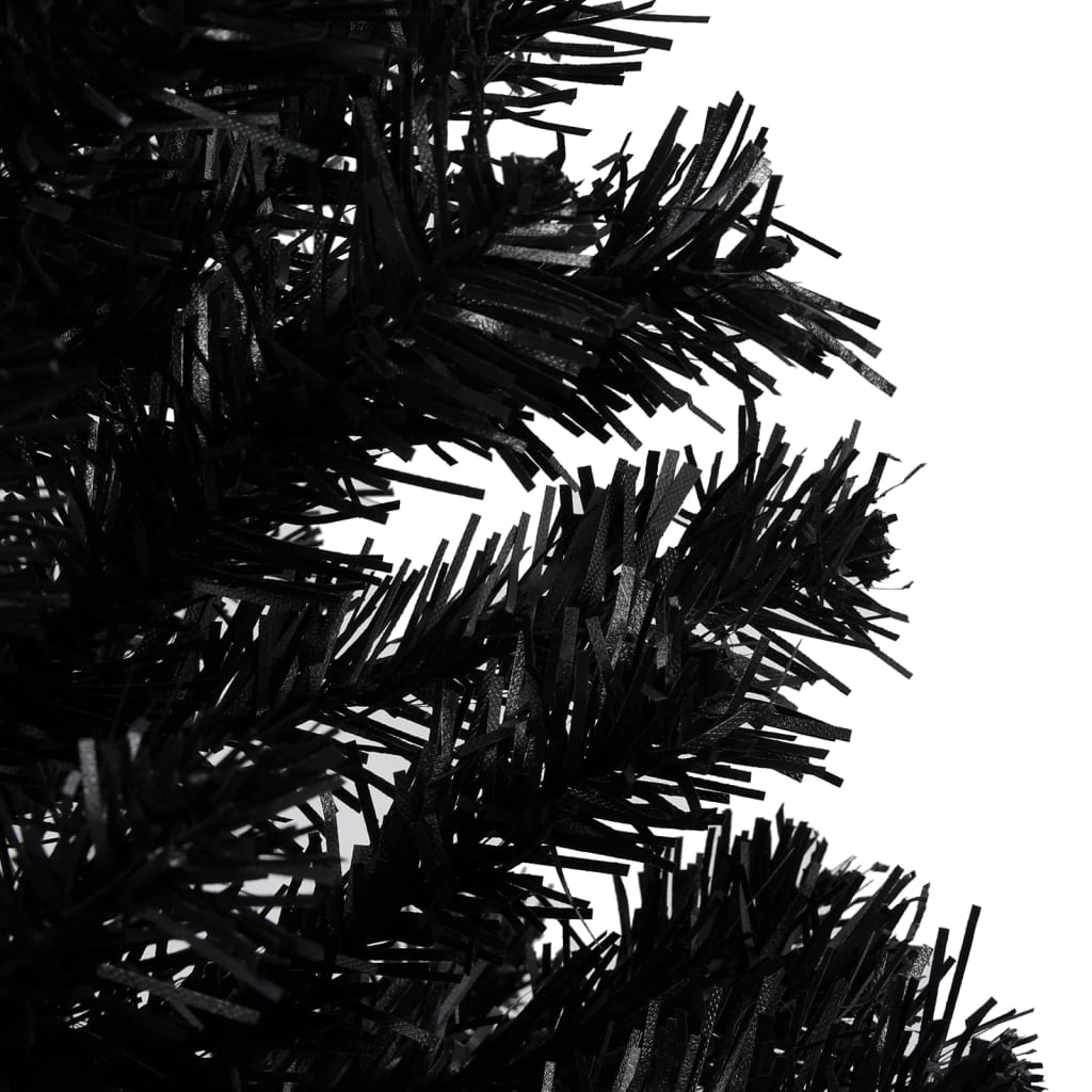 vidaXL Artificial Pre-lit Christmas Tree with Ball Set Black 47.2" PVC
