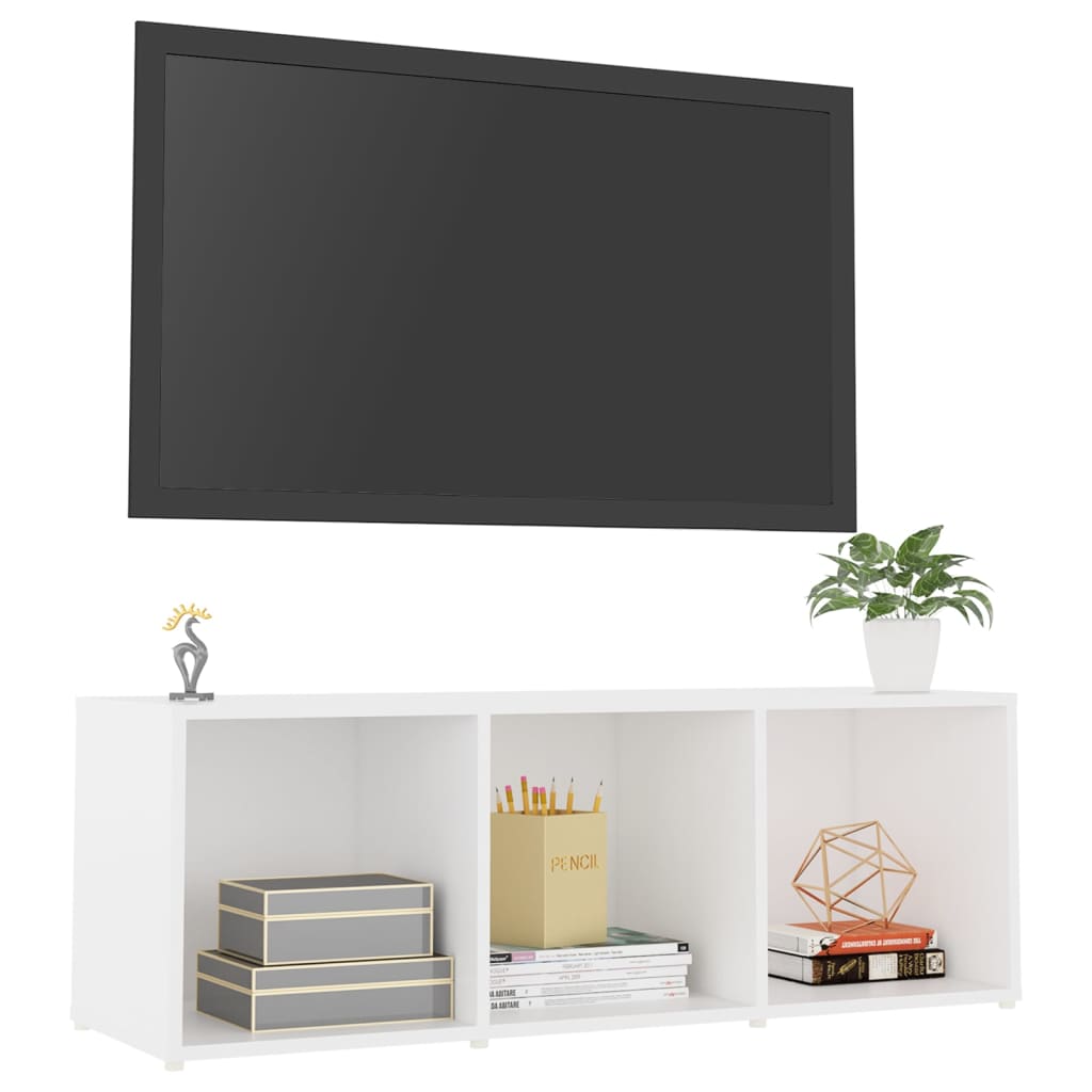 vidaXL TV Cabinet White 42.1"x13.8"x14.6" Chipboard