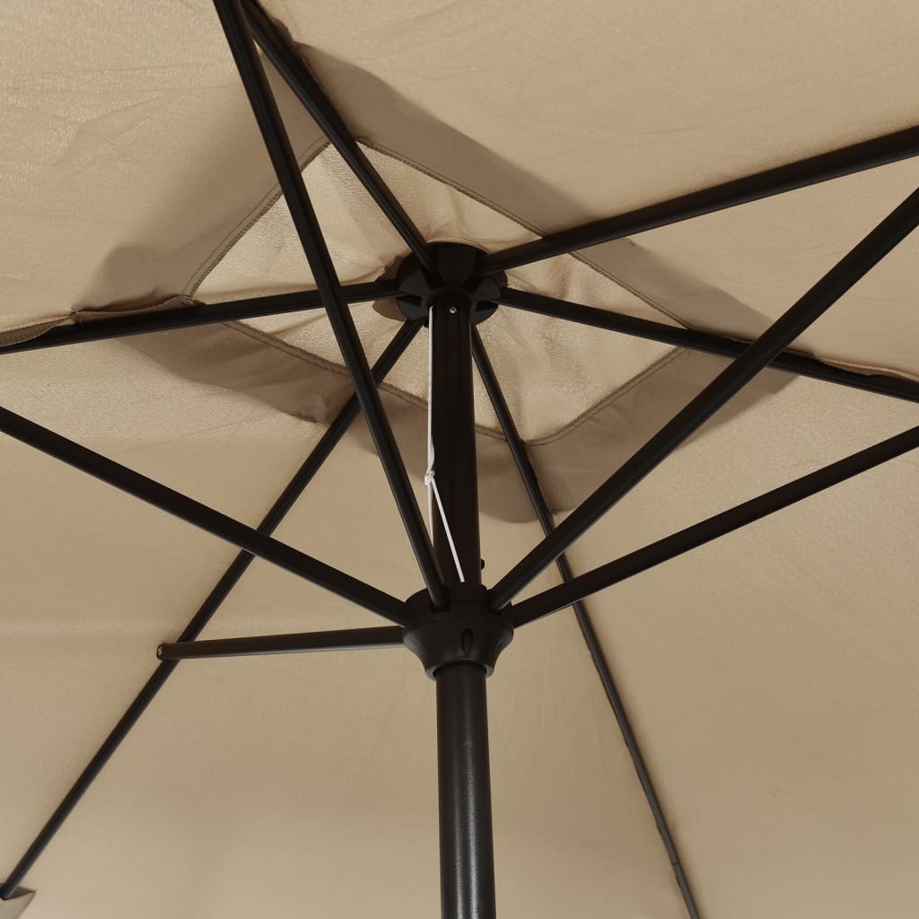 vidaXL Outdoor Parasol with Metal Pole 118.1"x78.7" Taupe