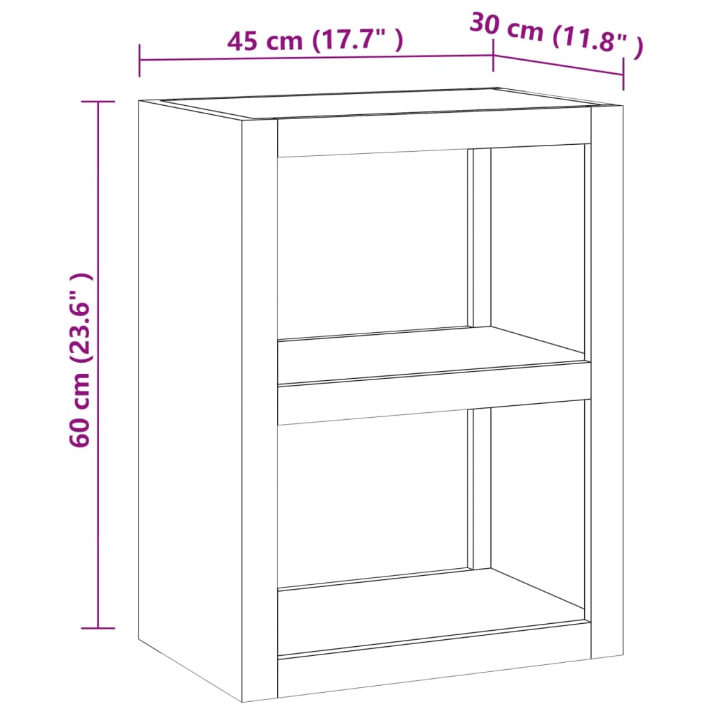 vidaXL Side Table 17.7"x11.8"x23.6" Solid Wood Teak