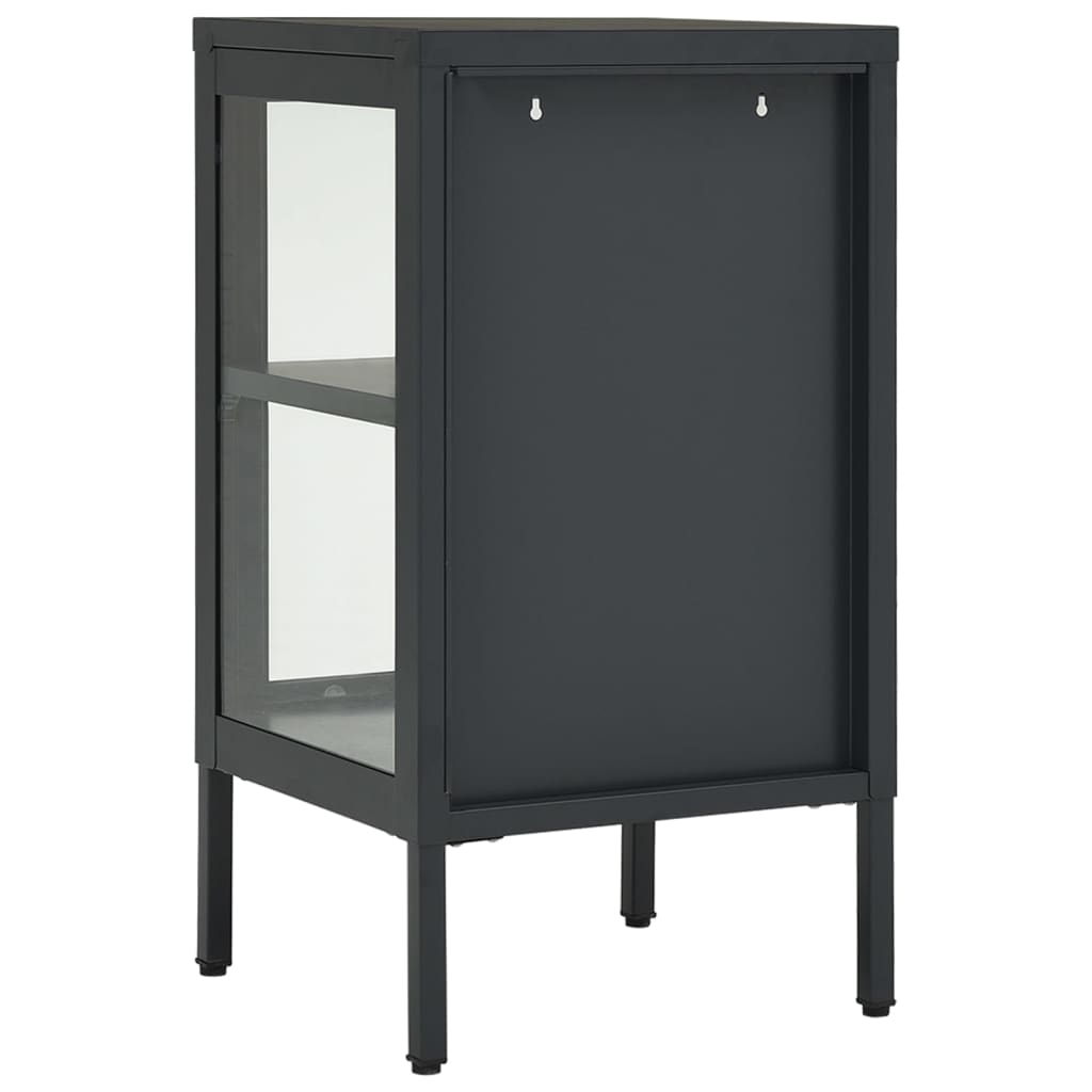 vidaXL Sideboard Anthracite 15"x13.8"x27.6" Steel and Glass